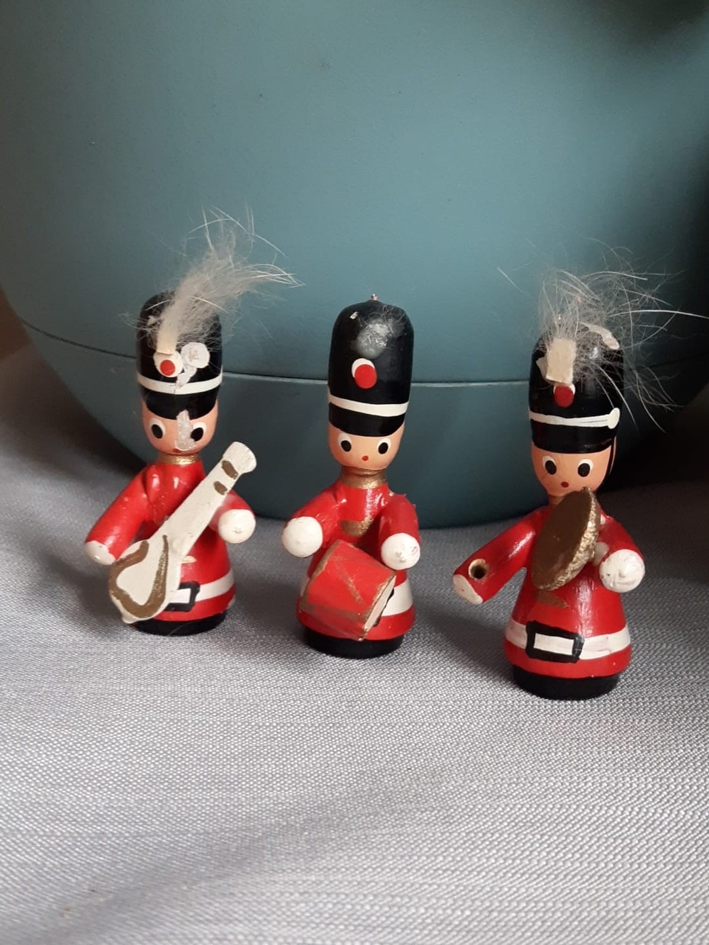 *3 for $20 deal* Set of 3 Vintage Christmas Wooden Guards Figurines